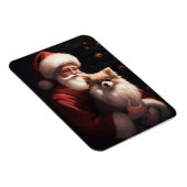Pomeranian met Kerstman Festive Kerstmis  Magneet (Rechterzijde)