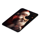 Pomeranian met Kerstman Festive Kerstmis  Magneet (Linkerzijde)