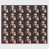 Pomeranian met Sinterklaas Festive Kerstmis Cadeaupapier (Vlak)
