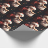 Pomeranian met Sinterklaas Festive Kerstmis Cadeaupapier (Hoek)