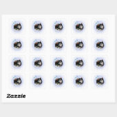 Pomeranian met Vlinders Vierkante Sticker (Vel)