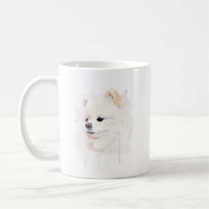 Pomeranian mok - Pom hond koffiemok, aquarel
