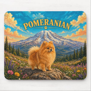 Pomeranian, Mount Rainier Vintage Waterverf Muismat