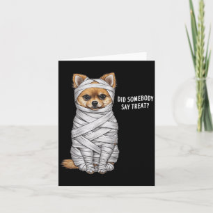 Pomeranian mummie Halloween hond Kaart