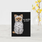 Pomeranian mummie Halloween hond Kaart (Gele Bloem)