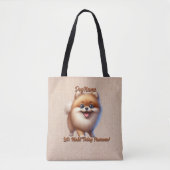 Pomeranian - Naam hond toevoegen, tekst wijzigen Tote Bag (Voorkant)