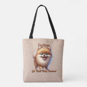 Pomeranian - Naam hond toevoegen, tekst wijzigen Tote Bag (Achterkant)