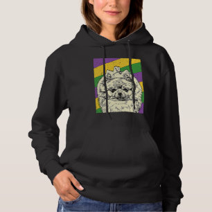 Pomeranian Nar Mardi Gras Hondenmoeder of -vader Hoodie