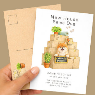 Pomeranian Nieuw Huis Verhuizing  Briefkaart