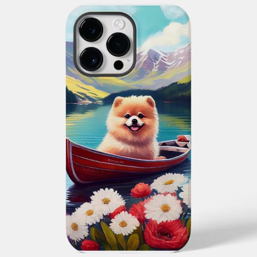 Pomeranian op een peddel: Een landschappelijk avon Case-Mate iPhone Case (Achterkant)