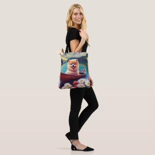 Pomeranian op een peddel: Een landschappelijk avon Tote Bag