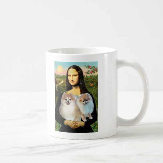 Pomeranian Paar 3 - Mona Lisa Koffiemok (Rechts)