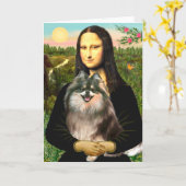 Pomeranian (parti) - Mona Lisa Kaart (Gele Bloem)
