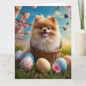 Pomeranian Pasen Eieren Kaart (Voorkant)