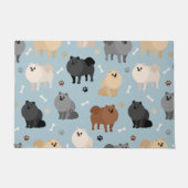 Pomeranian Paw-prints and Dog Bones Deurmat (Voorkant)