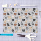 Pomeranian Paw-prints and Dog Bones Tissue Paper Tissuepapier (Craft)