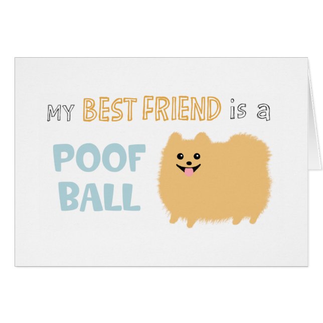 Pomeranian Pluizen Bol (Voorkant Horizontaal)
