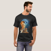 Pomeranian Pomeranian Howling at the Moon T-shirt (Voorkant volledig)