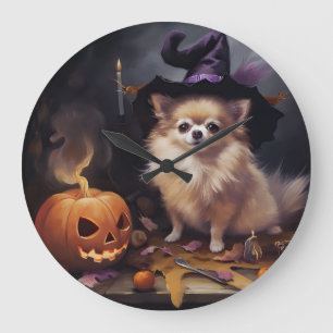 Pomeranian Pompoenen Halloween Griezelen Grote Klok