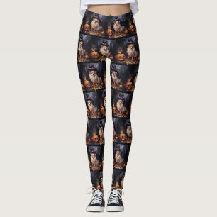 Pomeranian Pompoenen Halloween Griezelen Leggings