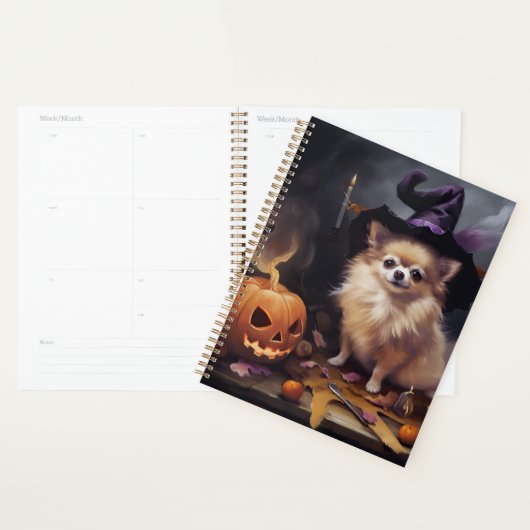 Pomeranian Pompoenen Halloween Griezelen Planner (Display)