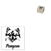 Pomeranian Print Aangepaste Naam Handtekening Hout Rubberstempel (Gestempeld)