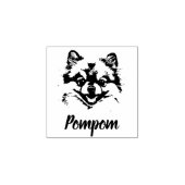 Pomeranian Print Aangepaste Naam Handtekening Hout Rubberstempel (Afrduk)