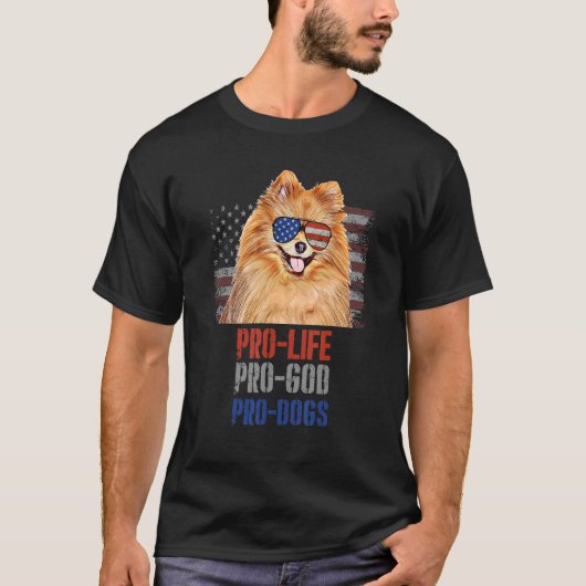 Pomeranian Pro Life Pro God Pro Dogs T-shirt (Voorkant)