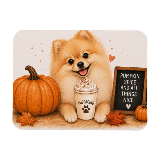 Pomeranian Pumpkin Spice Magneet (Horizontaal)