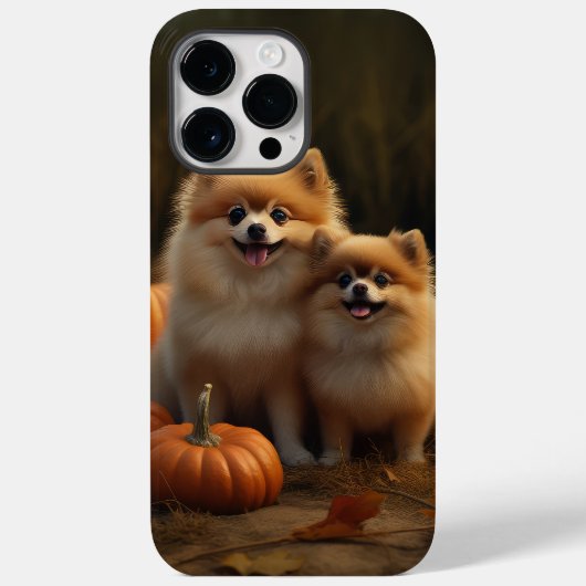Pomeranian Pup Autumn Delight Pompoen Case-Mate iPhone Case (Achterkant)