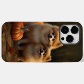 Pomeranian Pup Autumn Delight Pompoen Case-Mate iPhone Case (Achterkant (horizontaal))