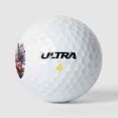 Pomeranian Puppy Dog Waterverf Wildflower Picknick Golfballen (Logo)