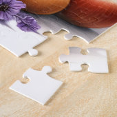 Pomeranian Puppy Dog Waterverf Wildflower Picknick Legpuzzel (Zijkant)