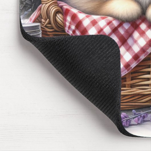 Pomeranian Puppy Dog Waterverf Wildflower Picknick Muismat (Hoek)