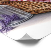 Pomeranian Puppy Dog Waterverf Wildflower Picknick Poster (Hoek)