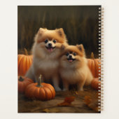 Pomeranian Puppy Herfstvreugde Pompoen Planner (Achterkant)