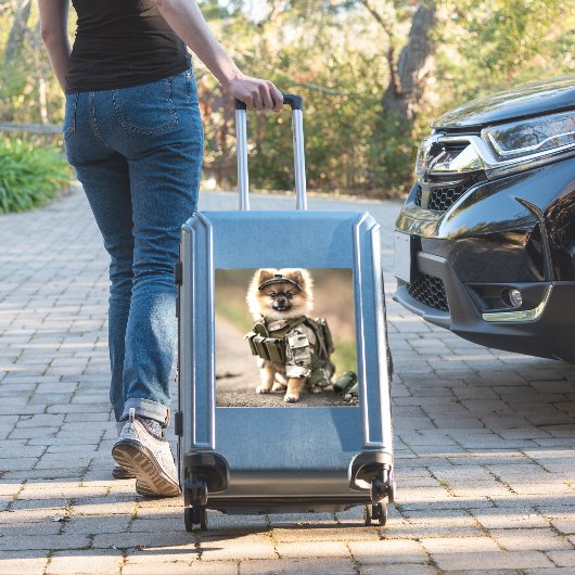 Pomeranian Puppy Klaar voor dienst Sticker (Koffer Insitu)