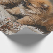 Pomeranian Puppy Trio  Decoupage Cadeaupapier (Hoek)