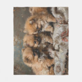 Pomeranian Puppy Trio  Fleece Deken (Voorkant)