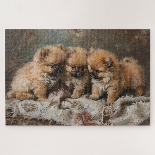 Pomeranian Puppy Trio Legpuzzel (Horizontaal)