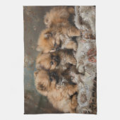 Pomeranian Puppy Trio Theedoek (Verticaal)