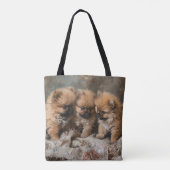 Pomeranian Puppy Trio Tote Bag (Achterkant)