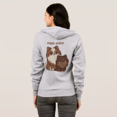 Pomeranian Puppy's  Hoodie (Achterkant volledig)