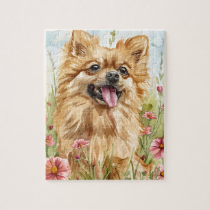 Pomeranian Puzzel – Watercolor Hond Fun