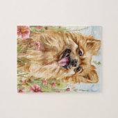 Pomeranian Puzzle – Watercolor Dog Fun Legpuzzel (Horizontaal)
