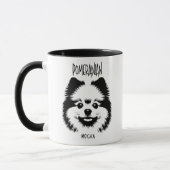 Pomeranian Ras Edgy Pop Art Aangepaste Hond Liefhe Mok (Links)