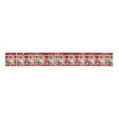 Pomeranian Red Holiday Plaid Funny Dog Christmas Grosgrain Lint (Voorkant)