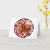 Pomeranian Red White en Blue Kaart (Gele Bloem)
