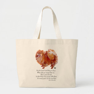 Pomeranian Regenboogbrug Grote Tote Bag