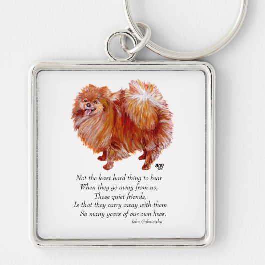 Pomeranian Regenboogbrug Sleutelhanger (Voorkant)